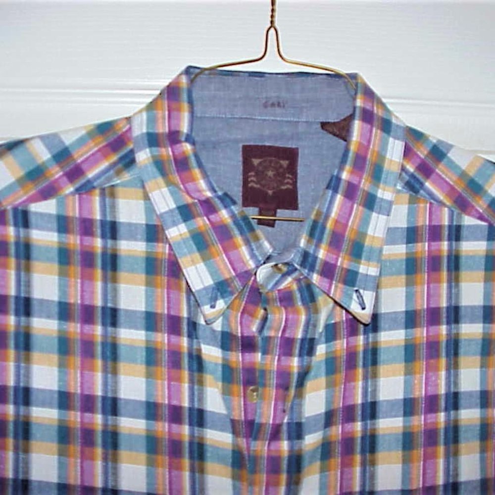 HAGGAR, XL, MULTI COLORED, PRE-OWNED, LAUNDERED, GENTLY WORN, 100% COTTON, SHIRT